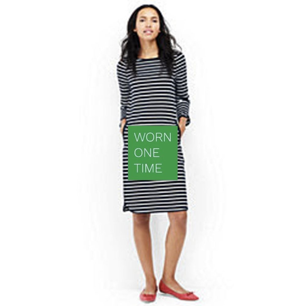 Lands' End Petite Stripe Shift Dress